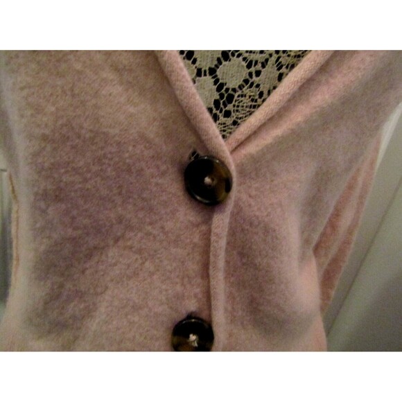 Free People Cardigan Pink 100% Cashmere Button Front Sweater Womens Size S - Picture 2 of 7